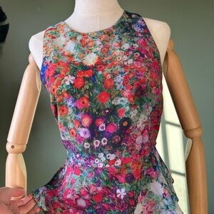 Floral Sleeveless Peplum Top